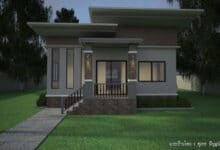แบบบ้าน ชั้นเดียว งบ 5 แสนบ้าน 2 ห้องนอน