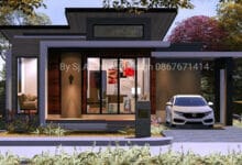 บ้านชั้นเดียวสไตล์โมเดิร์น 3 ห้องนอน 2 ห้องน้ำตกแต่งเรียบง่าย ฟังก์ชั่นครบครัน