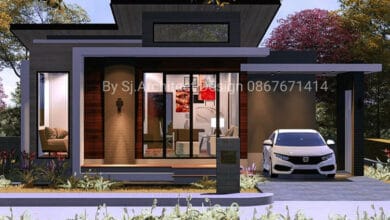 บ้านชั้นเดียวสไตล์โมเดิร์น 3 ห้องนอน 2 ห้องน้ำตกแต่งเรียบง่าย ฟังก์ชั่นครบครัน