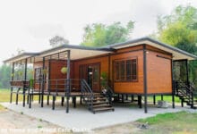 บ้านน็อคดาวน์ 2 ห้องนอน 1 ห้องน้ำสไตล์โมเดิร์นยกพื้นสูง ขนาด 85.3 ตรม.