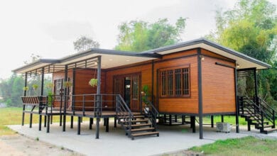 บ้านน็อคดาวน์ 2 ห้องนอน 1 ห้องน้ำสไตล์โมเดิร์นยกพื้นสูง ขนาด 85.3 ตรม.