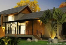 บ้านชั้นครึ่ง 3 ห้องนอน พื้นที่ 175 ตารางเมตร หลังคาทรงจั่ว