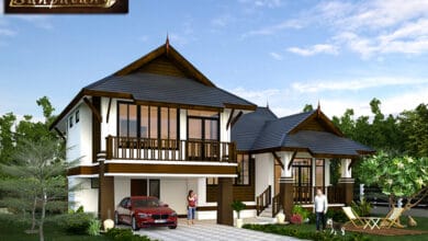 แบบบ้านชั้นครึ่ง ทรงไทยประยุกต์