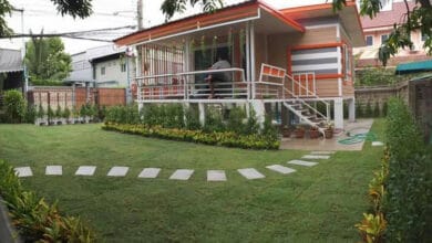 บ้านน็อคดาวน์ ดีไซน์ยกใต้ถุนสูง 40 ตารางเมตร