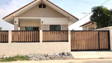 แบบบ้านชั้นเดียว สไตล์โมเดิร์น ราคาประหยัด พื้นที่ใช้สอย 70 ตร.ม. มี 2 ห้องนอน 1 ห้องน้ำ