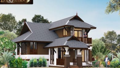 แบบบ้านชั้นครึ่ง 3 ห้องนอน 2 ห้องน้ำ  พื้นที่ใช้สอย 155 ตร.ม ทรงไทยประยุกต์