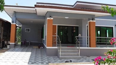 บ้านชั้นเดียวสไตล์โมเดิร์น พร้อมที่จอดรถและระเบียงบ้าน 2 ห้องนอน 2 ห้องน้ำ พื้นที่ 120 ตร.ม.