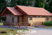 แบบบ้านชั้นเดียวสไตล์คันทรี หลังคาหน้าจั่ว พื้นที่ 77 ตร.ม.