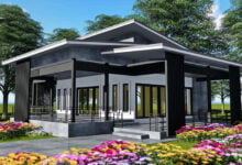 บ้านชั้นเดียวทรงโมเดิร์น งบก่อสร้างเริ่มต้นที่ 350,000 บาท