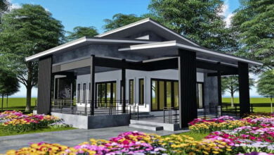 บ้านชั้นเดียวทรงโมเดิร์น งบก่อสร้างเริ่มต้นที่ 350,000 บาท