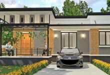 แบบบ้านน็อคดาวน์โครงสร้างคอนกรีต สไตล์โมเดิร์น งบไม่เกิน 500,000 บาท