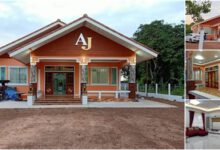 บ้านชั้นเดียวหลังคาทรงจั่ว ขนาด 3 ห้องนอน 2 ห้องน้ำ พื้นที่ 180 ตารางเมตร