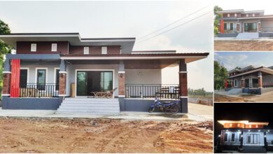 บ้านสไตล์โมเดิร์น หลังคาทรงเพิงแหงน 3 ห้องนอน ขนาด 144 ตารางเมตร