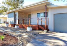 แบบบ้านน็อคดาวน์ ยื่นพื้นระเบียงบ้าน แยกออกมา