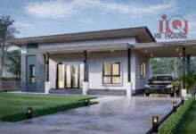 แบบบ้านสไตล์โมเดิร์นราคาประหยัด  2 ห้องนอน 1 ห้องน้ำ ที่จอดรถ 1 คัน