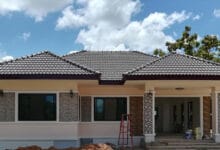 บ้านชั้นเดียว แบบคอนเทมโพรารี่ พื้นที่ใช้สอยรวม 100 ตร.ม 3 ห้องนนอน 2 ห้องน้ำ