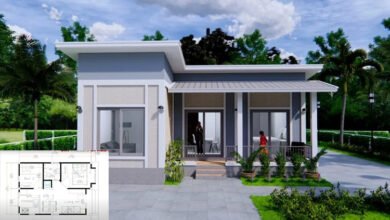 แบบบ้านโมเดิร์นกระทัดรัดฟรี ขนาดพื้นที่ 81 ตารางเมตร 2 ห้องนอน 1 ห้องน้ำ