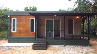 บ้านน็อคดาว์แบบไม้ 1 ห้องนอน 1 ห้องน้ำ งบประมาณอยู่ที่ 367,000 บาท