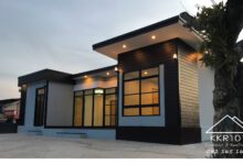 แบบบ้านนชั้นเดียวสไตล์โมเดิร์น ทรงหน้ายาว งบ 545,000 บาท