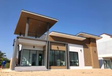 แบบบ้านสไตล์โมเดิร์น ชั้นเดียว 2 ห้องนอน 2 ห้องน้ำ มีดาดฟ้า