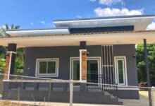 บ้านชั้นเดียวสไตล์โมเดิร์น หน้าบ้าน