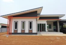 บ้านชั้นเดียวสไตล์โมเดิร์น-ด้านหน้าบ้าน