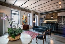 การออกแบบห้องครัวและห้องนั่งเล่นร่วมกัน