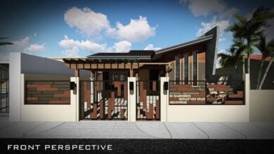 แบบแปลนบ้านสไตล์โมเดิร์นหน้าแคบ