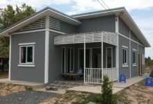 บ้านชั้นเดียวโทนสีเทา