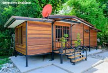 1 บ้านไม้ชั้นเดียว โครงสร้างเหล็ก